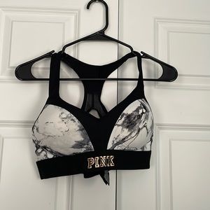 Victoria’s Secret PINK white marble push up  sports bra